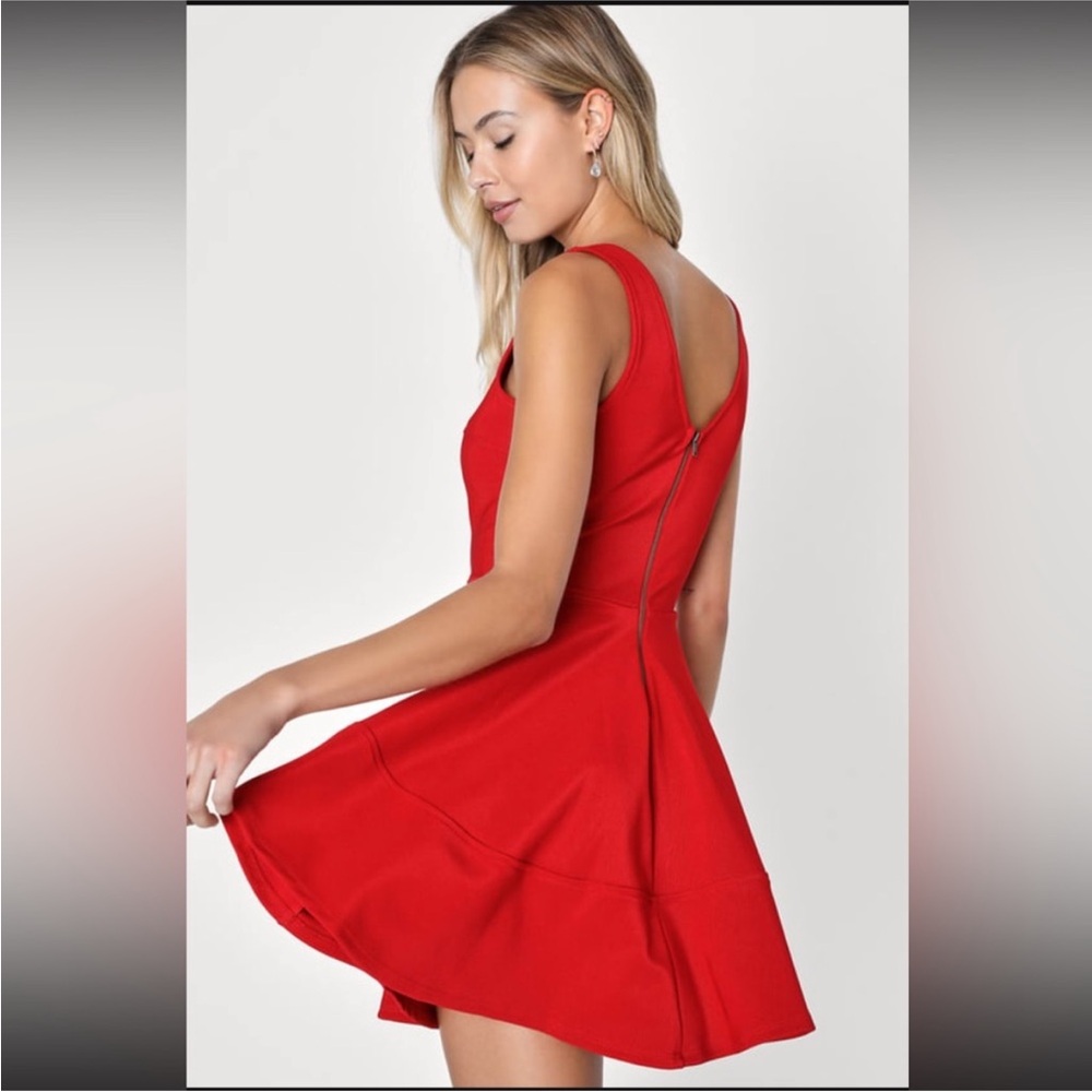 Lulus‎ Red Fit and Flare Sleeveless Dress XS - Picture 2 of 9